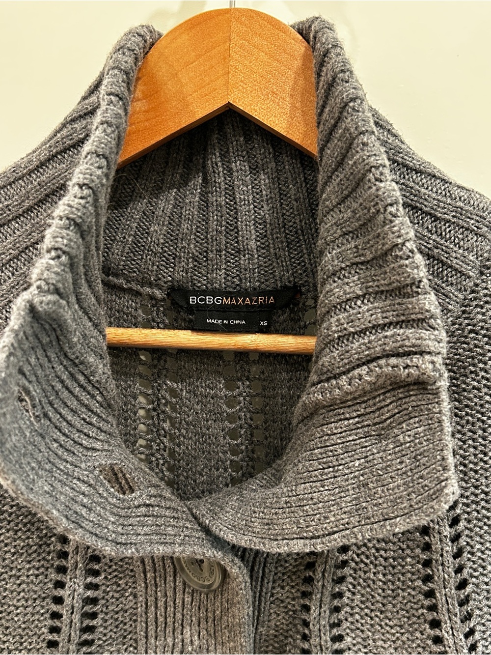 BCBG MaxAzria Gray Cowl Neck Sweater Vest - Picture 3 of 4